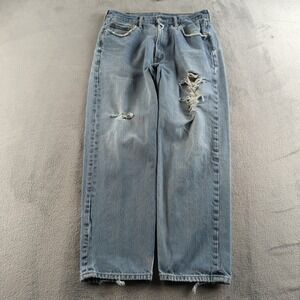 Levis 550 Jeans Mens 36x30* Blue Light Wash Ripped Grunge Baggy Punk Skater